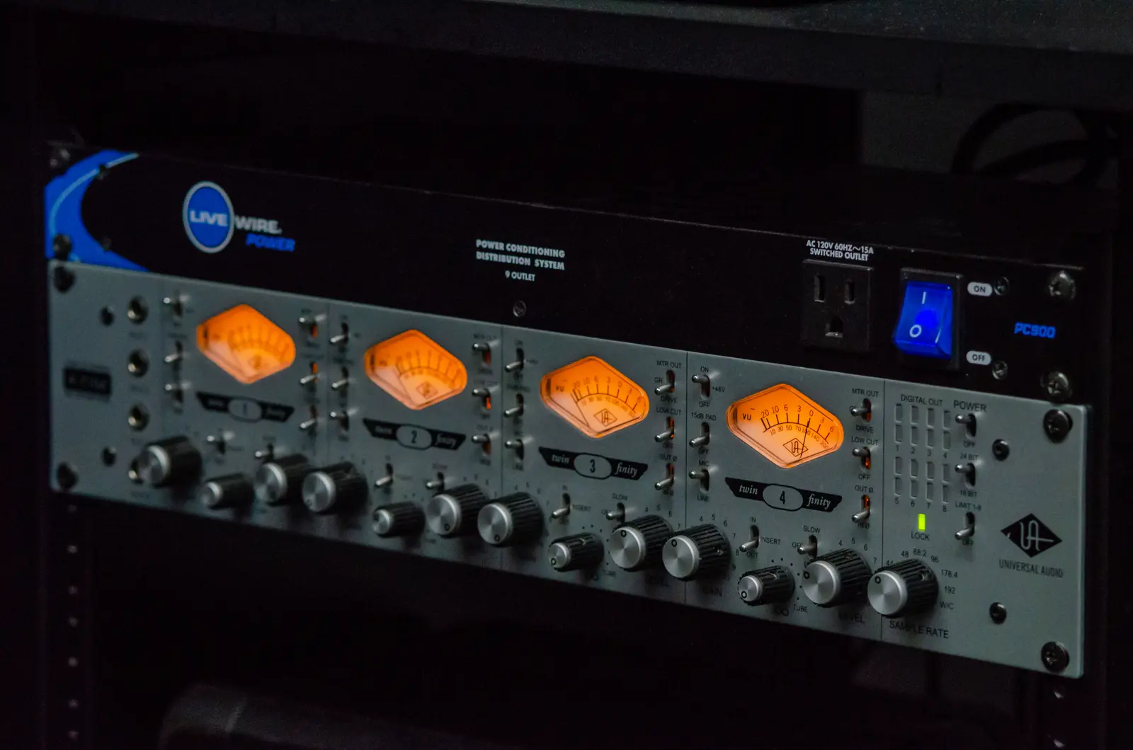 Professional analog preamps and recording equipment used for clean voiceover sessions at 152 ENT.